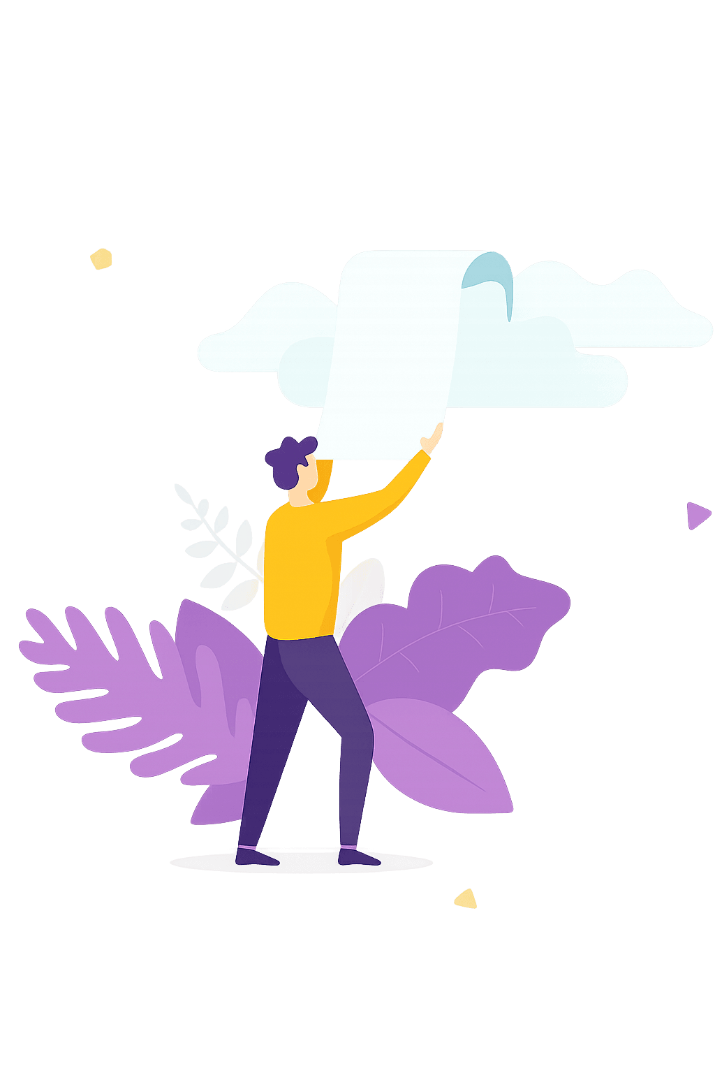 Illustration of a person studying